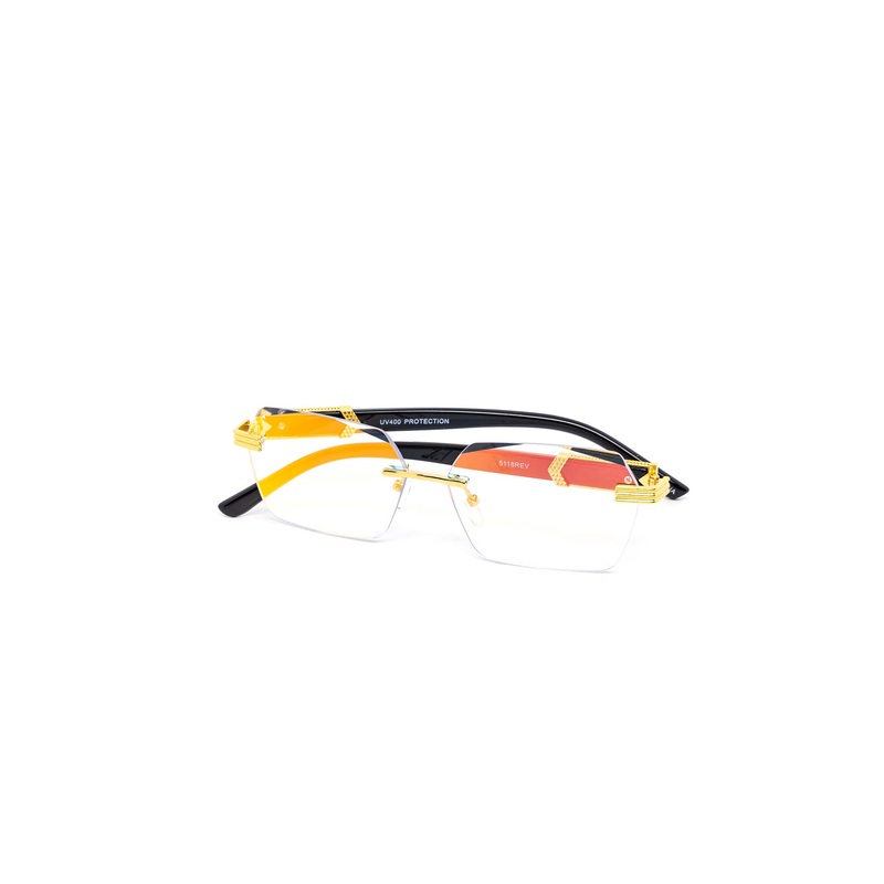 12 Pack: Rimless Miter Hexa Royal Iridescent Wholesale Sunglasses