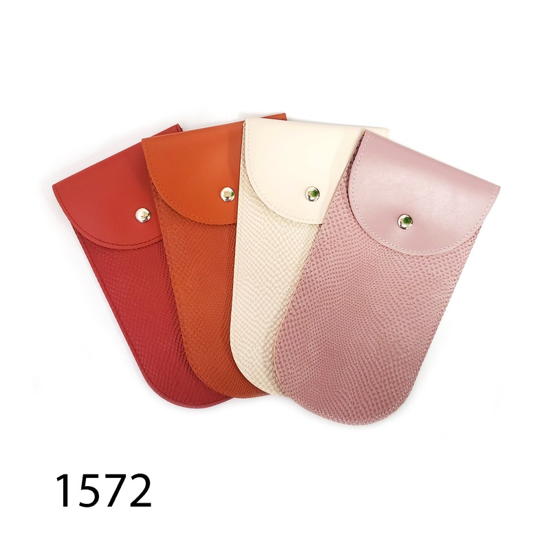 Pack of 12: Leather Pouch with Button for all Eyewear