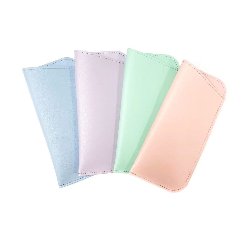 Pack of 12: Pastel Color Leather Pouches for Readers