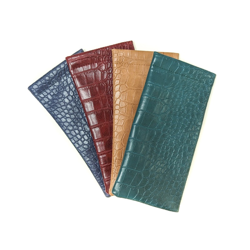 Pack of 12: Aligator Pattern Leather Pouches for Reading Glasses