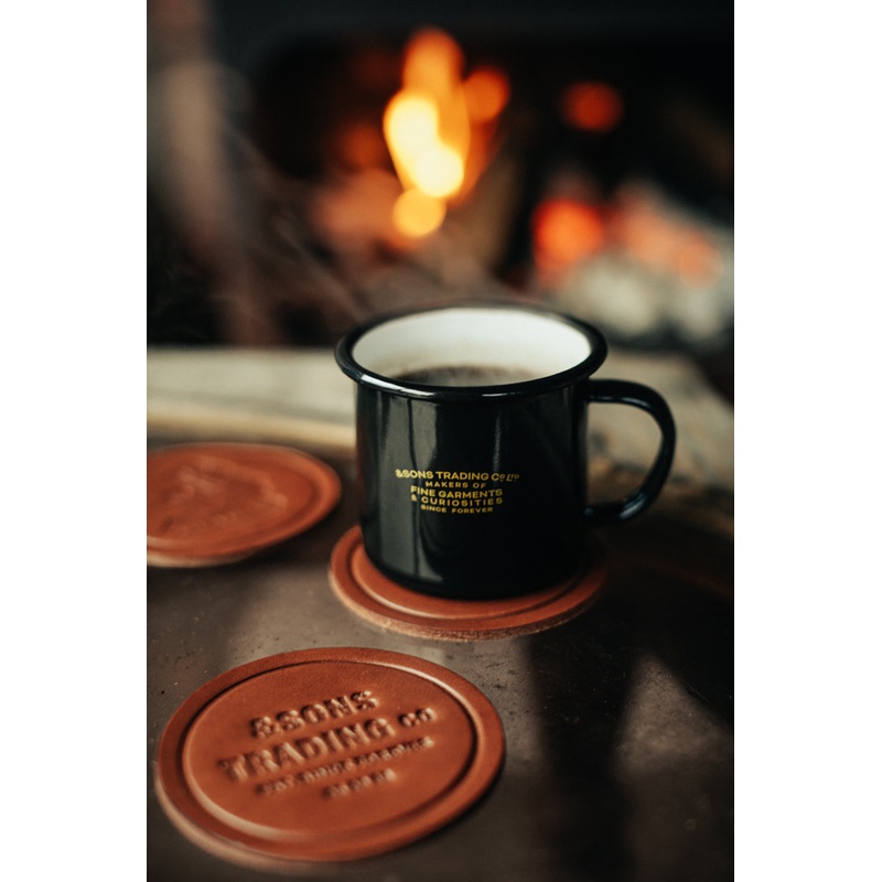 &SONS Leather Coasters Tan