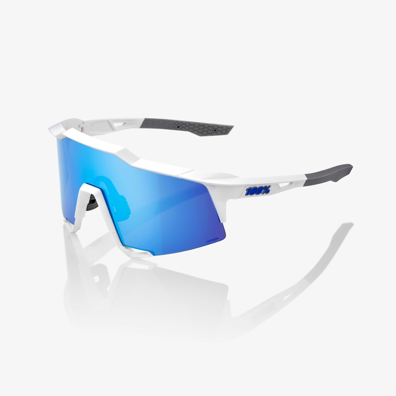SPEEDCRAFT – Matte White – HiPER Blue Multilayer Mirror Lens