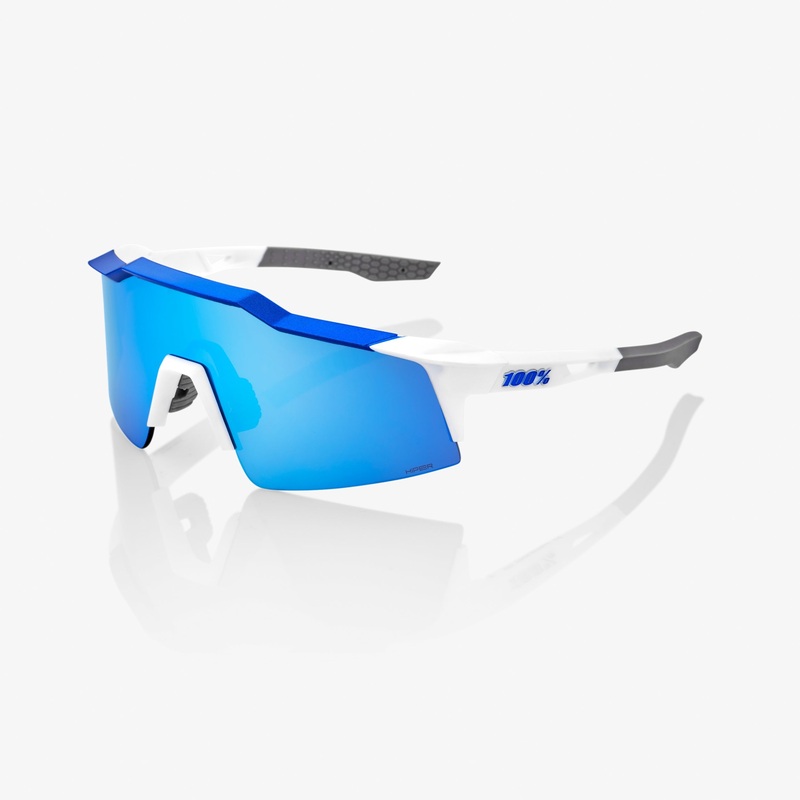 SPEEDCRAFT SL – Matte White/Metallic Blue – HiPER Blue Multilayer Mirror Lensz