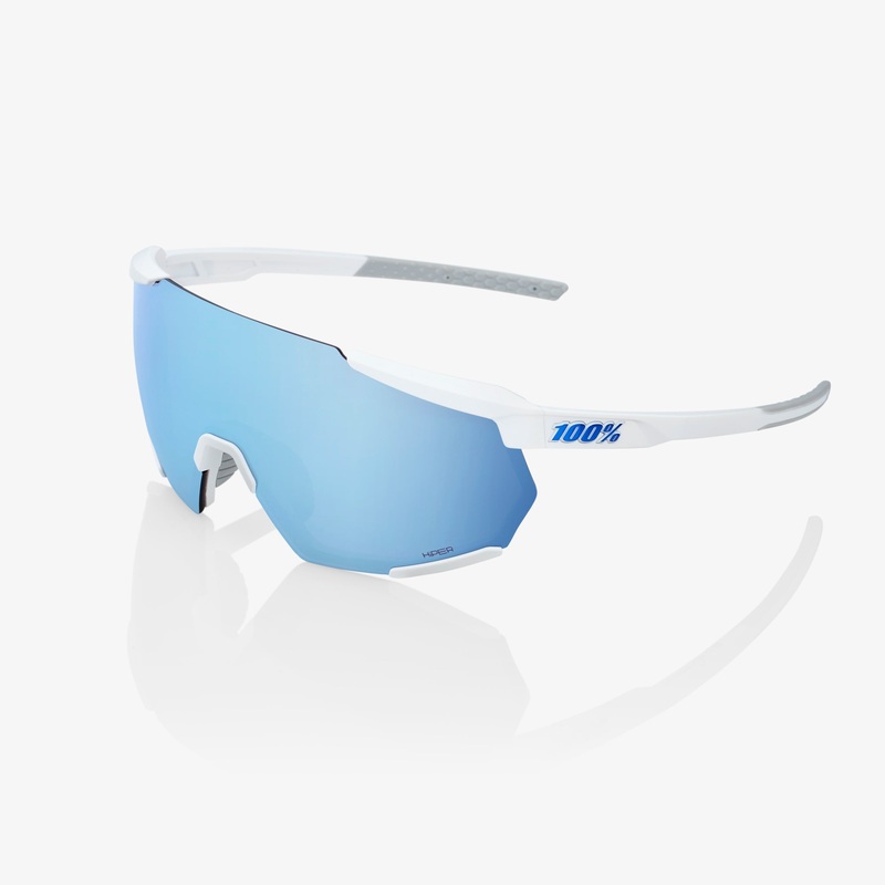 RACETRAP 3.0 – Matte White – HiPER Blue Multilayer Mirror Lens
