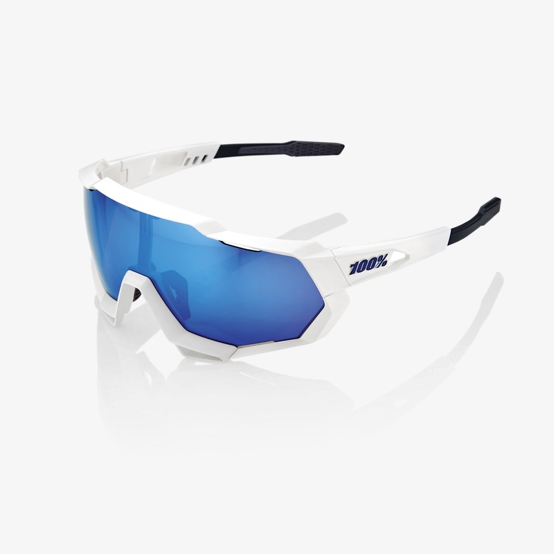 SPEEDTRAP – Matte White – HiPER Blue Multilayer Mirror Lens